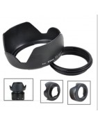 A lens hood, also known as a lens shade, attaches to the front of lens
